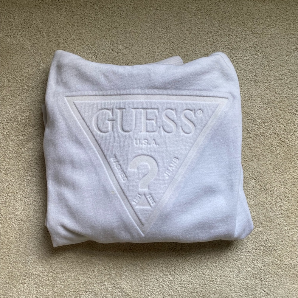 WHITE GUESS HOODIE